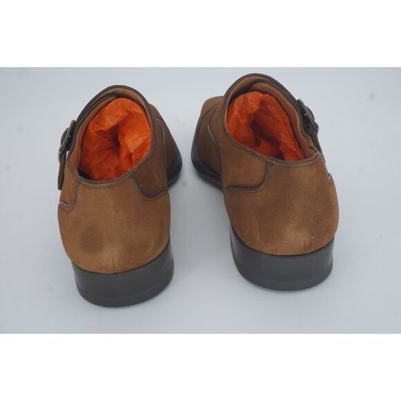 Magnanni Brown Suede Monk Strap Slip On Loafers Size 8 Saddle shoe 10043 main image 11